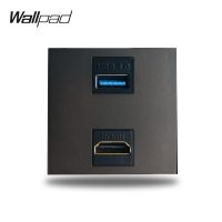 【HOT】 Ideal Choice Wallpad S6 USB HDMI 3.0เต้าเสียบเชื่อมต่อโมดูล DIY ฟรีสีขาวสีดำแบบแยกส่วนพอดีกับกรอบ S6