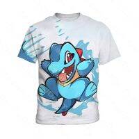 Pokémon anime cartoon 3D printing childrens T-shirt handsome fashion all-match short-sleeved birthday party boys and girls casual shirt【3-13Y】