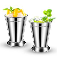 Set of 2 Mint Cups, Classic Stainless Steel Glasses for Party, Bar, Home, Restaurant, Stainless Steel 12Oz