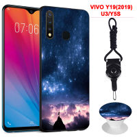 มาใหม่ล่าสุดสำหรับ VIVO Y19(2019)/U3/Y5S/V1934A/V1941A เคสสำหรับ VIVO โทรศัพท์ซิลิโคนปลอกเคสนิ่มที่มีลวดลายเหมือนกันขาตั้งโทรศัพท์และเชือก