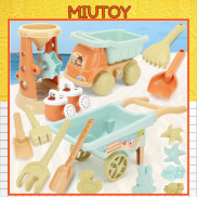 Bộ đồ chơi xúc cát cho bé gồm xe tải xúc cát, xe rùa chở cát, máy xay cát