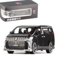 Car to 1:24 Toyota Alpha business car sound and light pull back six-door alloy car model boy toy car ?▥