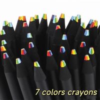 ดินสอสีดินสอสีรุ้ง5ชิ้นสีพาสเทลมี7สีการวาดภาพลงสีศิลปะไล่ระดับสีชุดดินสอสีราคาถูกเครื่องเขียนน่ารัก