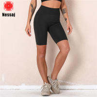 NessajกีฬาLeggingsสำหรับสุภาพสตรีห้องออกกำลังกายโยคะที่ทำงานกางเกงออกกำลังกายฟิตเนสเอวสูงกางเกงขาสั้นขี่จักรยาน