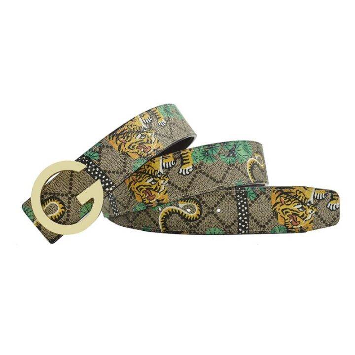 western-fashion-men-leather-belt-blue-flower-print-green-flower-tiger-pattern-smooth-g-buckle-strap