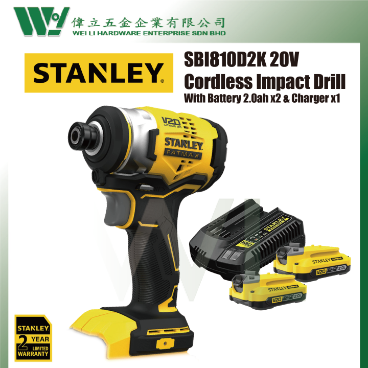 STANLEY Stanley SBI810D2KB1 20V Brushless Cordless Impact Driver