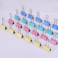 【jw】◈  60 Pcs Paper Clip Foldback Metal Binder Colorful Grip Clamps Office School Stationery Document clip