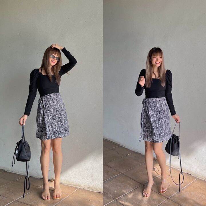 cod-dsfgretgrytwe-wrap-skirt-กระโปรงป้ายหน้าผูกโบว์-กระโปรงผ้าผูกรอบตัว-ลายน่ารักมาก