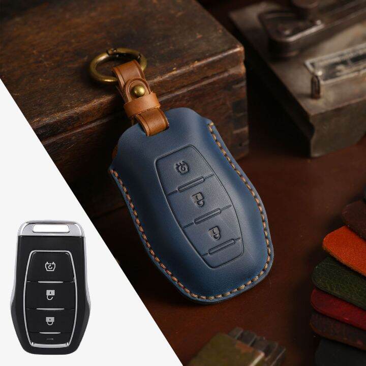 new-luxury-leather-smart-car-key-case-cover-fob-protector-keyring-shell-for-dongfeng-scenery-580-accessories-keychain-holder-bag