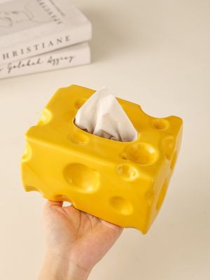 ✇ cheese tissue box pumping paper light luxury living room tea ceramic napkin desktop decoration