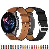 vfbgdhngh 20mm 22mm Watch band For Amazfit GTS/2/2e/3/GTS2 Mini/GTR 3 Pro/GTR2/47mm/42mm/stratos Leather Bracelet correa Amazfit bip strap