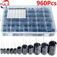 960Pcs/36 Values Aluminum Electrolytic Capacitor Assortment Box Kit 0.1uF 16V-50V 0.1uF-2200uF Capacitors 4.7uF 10uF 33uF1000uF