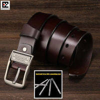 3.8cm Top Classical Men Genuine Leather Belts,100 Two-layer Cowhide Pin Hole Belt Straps,with Pin Buckle+Punch Tool+Gift Box