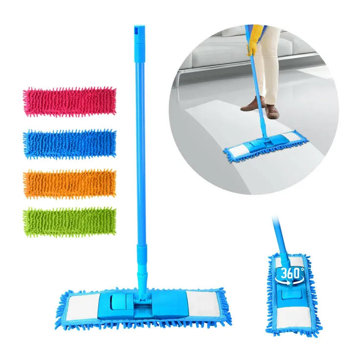 1 Piece 360° Microfiber Noodle Dust Mop Telescoping Pole Floor Easy ...