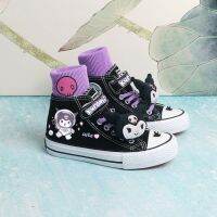 2023 Kuromi รองเท้าผ้าใบ Kawaii Sanrio นักเรียนฤดูใบไม้ผลิการ์ตูนรองเท้าตุ๊กตาสูง Children39; S รองเท้าส้นเตี้ยวันเกิด