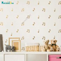 ELEGANT 50 Pcs Music Note รูปแบบสติกเกอร์สำหรับห้องนอนเด็กคนรักดนตรี5ประเภทตกแต่ง Wall Sicker เด็กสาวที่ถอดออกได้ Wall Decor SK020