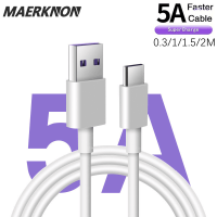 5A Super Fast Charging Type C สายชาร์จ USB C สำหรับ Samsung S20 Xiaomi ศัพท์มือถือสายชาร์จ USB-C Line