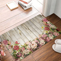 Flower Leaves Wooden Board Printed Door Mat Car Rug Anti-slip Living Room Bedroom Hallway Entrance Doormat Home Decoration