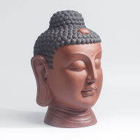 Cina -Style Buddha Head Rulai Buddha Kepala Craftship Ke Bilik Teh Room Boguju Hiasan เซน Hiasan