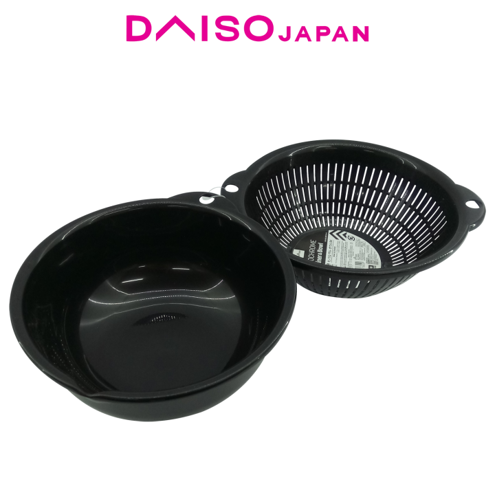 Daiso 2in1 Black Strainer and Bowl Set Lazada PH