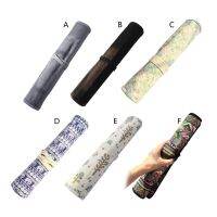 【CC】☫  OOTDTY Floral Thick Canvas Roll-up Bag20 Holder Paint Organizer Storage for