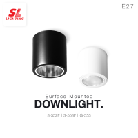 SL LIGHTING โคมไฟดาวน์ไลท์แบบติดลอย ติดเพดาน SL-3-552F / 553F / G-553 ทรงกลม มีสีดำและขาว ขั้วE27 เหมาะสำหรับติดโรงรถ ร้านอาหาร เคเฟ่ร้านกาแฟ