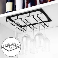 Wine Glass Holder Under Cabinet Stemware Rack Organization Glasses Storage Hanger for BarKitchen Decor 3 Rows Hold 6 Cups Iron