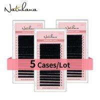 NATUHANA Fake False Lashes  5Cases/Lot 16rows 8~15mm Matt Eyelashes Synthetic Mink Eyelash Extension Natural Soft Makeup Cilios Cables Converters