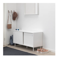 Bench with storage compartments, white size 100x51 cm.