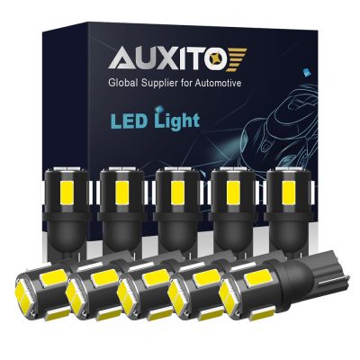 【CW】AUXITO 10Pcs T10 LED W5W 194 168 LED Car Side Interior Lights 12V Super Bright Bulb Auto White 6000K Parking Marker Dome Lamps