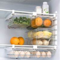 Kitchen Fruit Food Storage Box Plastic Clear Fridge Organizer Slide Under Shelf Drawer Box Rack Holder Refrigerator Drawer