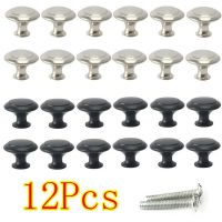 12 Pcs Mini Knob Cabinet Handles Stainless Steel Drawer Hand Pulls Replacement Furniture Door Hardware Black Silver DIY Knobs