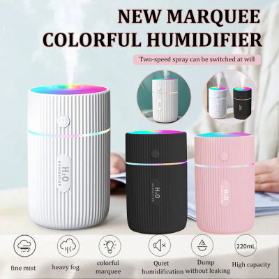 Hot Car Air Humidifier เครื่องฟอกอากาศแบบพกพาพร้อมไฟกลางคืน LED 2โหมด USB Power Oil Diffuser สำหรับอุปกรณ์ตกแต่งภายในรถยนต์