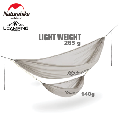 เปล น้ำหนักเบา Naturehike Ultralight Camp Swing Hammock 1 Person 265G Portable 30D เปลรองขายแยก(รับประกันของแท้ศูนย์ไทย)