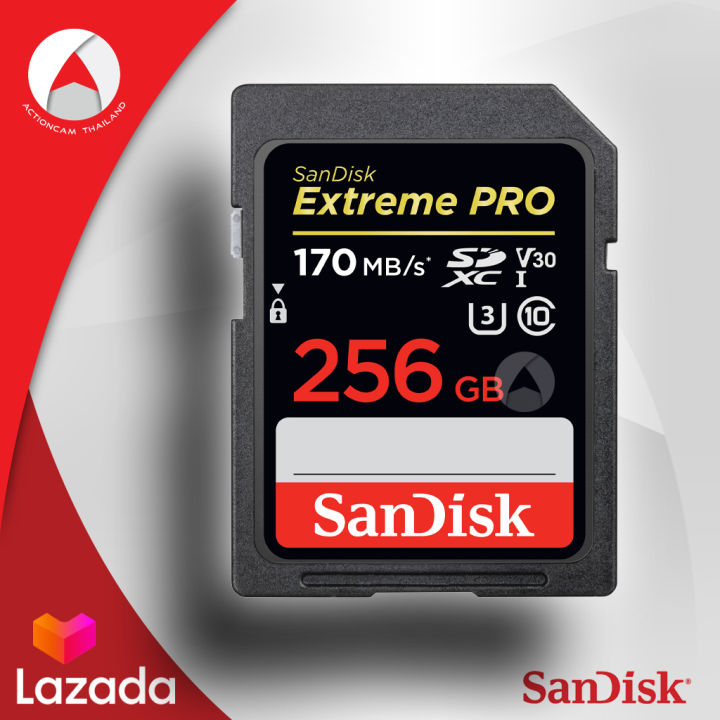 sandisk-sd-card-รุ่นใหม่-extreme-pro-256gb-sdxc-speed-อ่าน170mb-s-เขียน-90mb-s-ประกัน-synnex-ตลอดอายุการใช้งาน-sdsdxxy-256g-gn4in