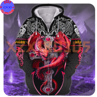 【xzx180305】Personalized Name Galaxy Dragon And Wolf - 3D Printed Pullover Hoodie 6