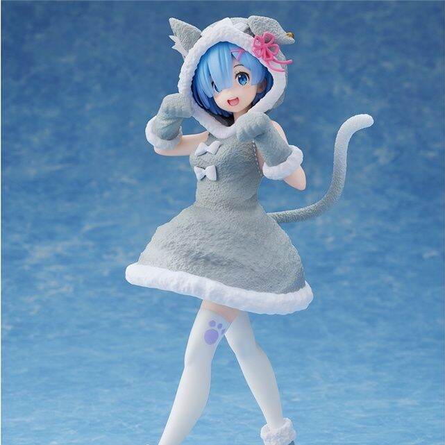 TAITO REM PUCK White Wolf Figure Cute Desktop Figure 蕾姆 白狼雷姆 景品 手办 帕克