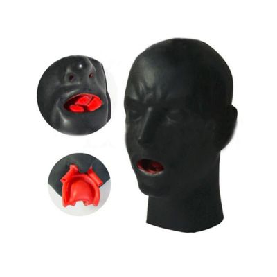 Men/Woman Latex Hood Latex Hood With Short /15CM Long Nose Tube Encloesed Latex Rubber Mask Heavy Latex Hood