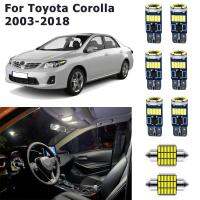 8Pcs ภายใน LED สีขาวชุดแผนที่โดม Trunk โคมไฟสำหรับ Toyota Corolla E12 E13 E14 E15 E16 E18 2003-2018ทุกรุ่น