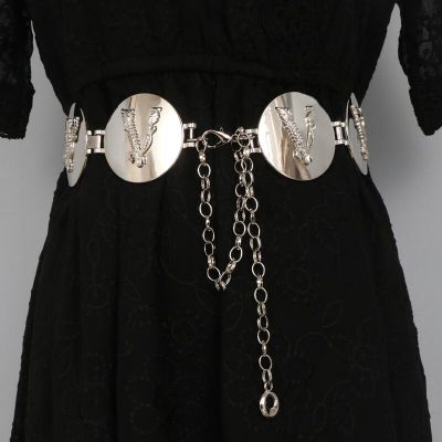 2022 New Round  Color Silver Color Alphabet Belt Luxury Dress Long Waist Chain  Designer Belt Womens Fashion Accessories