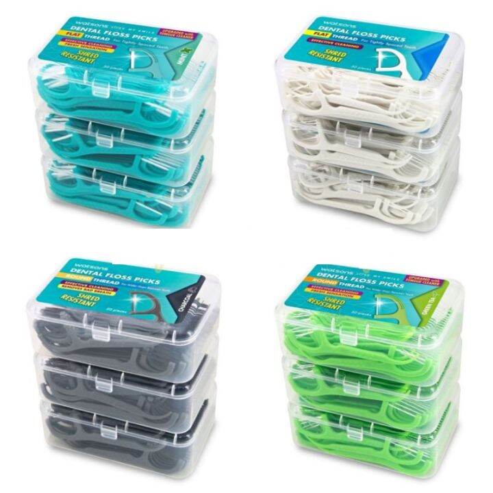 Watsons Flat Thread Dental Floss Picks (50s)Guardian Dental Floss