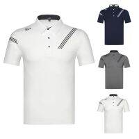 Titleist เสื้อยืดแขนสั้นสำหรับผู้ชาย,Londeberg MARK LONA ดูดีกางเกงเล่นกอล์ฟใหม่ระบายอากาศได้กลางแจ้งแขนสั้นผ้าไอซ์ซิลค์ครีมกันแดด