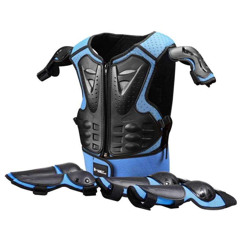 Kids Motorcycle Armor Suit Dirt Bike Gear Riding Protective Gear Chest Protection for Motocross Cycling Skateboard,Skiing,Skating,Off-road Blue
