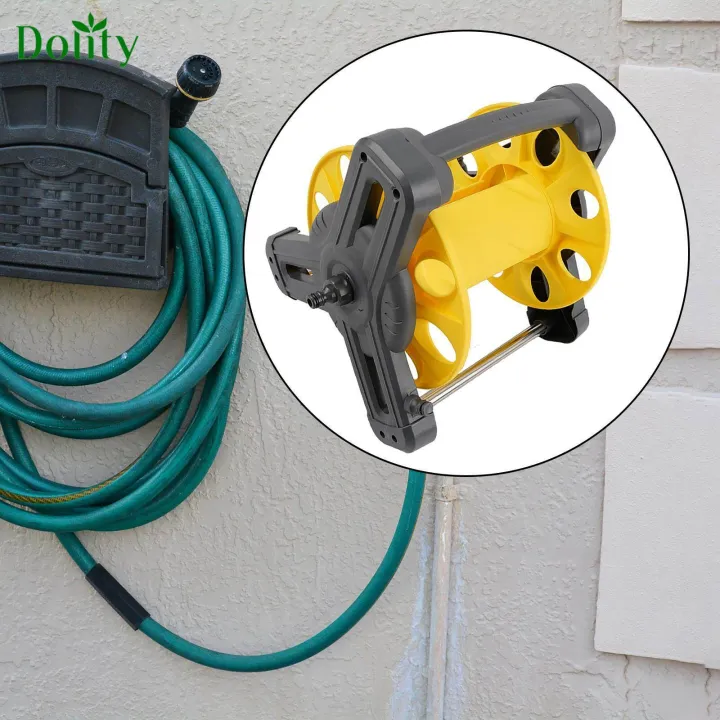 Dolity Manual Garden Hose Reel Wall Mount Water Pipe Holder Stand
