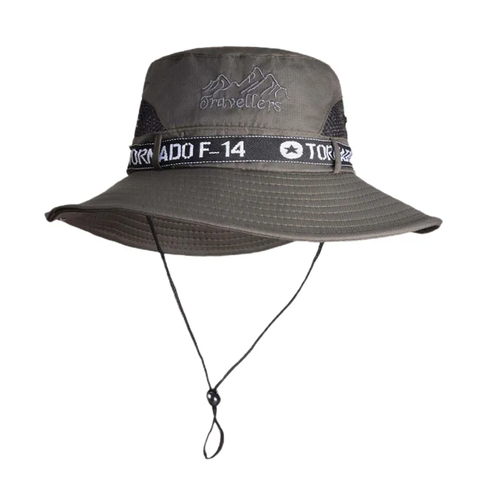 ZYPlanet Bucket Hat with Strings Fishing Hat for Camping Outdoor