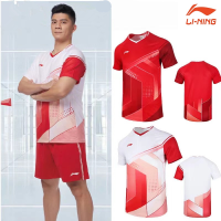 เสื้อผ้าแข่งแบดมินตันเสื้อยืดเล่นปิงปองชุดกีฬานักเรียนแขนสั้น Li Ning สำหรับทั้งหญิงและชาย