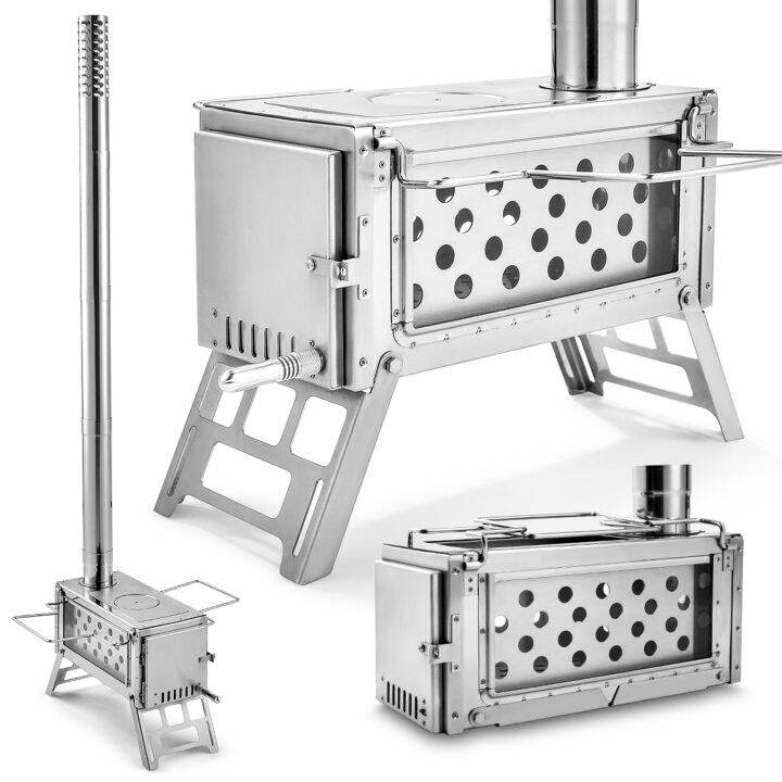 Outdoor Wood Burning Stove Portable Camping Tent Stove with Chimney