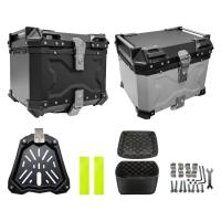 Aluminum Motorcycle Carrier 45L Reliable Aluminum Motorcycle Top Case Large Capacity Universal Motorcycle Tail Box Multifunctional Trunk Tour Storage Carrier Case for Luggage lovely