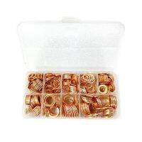 400 Pcs Copper Washer Gasket Copper Seals Nut and Bolt Set M5 M6 M8 M10 M12 M14 Oil Copper Rings Hardware Fasteners Accessories