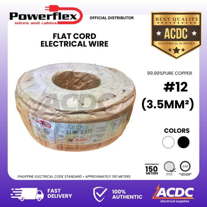 12 (3.5mm2) Powerflex Flat Cord 150meters 12/2 Pure Copper Extension Wire Lazada PH